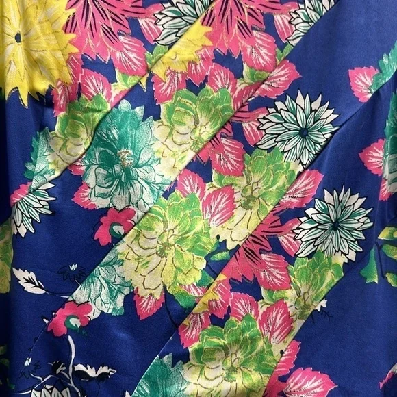 BGL Floral Print One Shoulder Cotton Dress Pleats Sz 10 (EU 42) Party Wedding - Picture 4 of 12